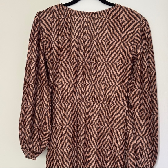 Zara Brown Pleated Mini Dress - Medium - Picture 6 of 7